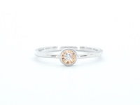 Witgouden ring met roze diamant - afbeelding 6 van  9