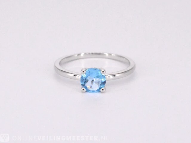 Witgouden ring met topaas - afbeelding 6 van  9