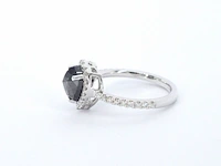 Witgouden ring met witte en zwarte diamant - afbeelding 6 van  11