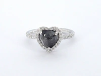 Witgouden ring met witte en zwarte diamant - afbeelding 8 van  11