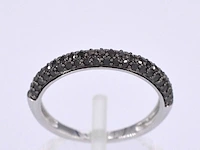 Witgouden ring met zwarte briljanten diamanten - afbeelding 1 van  11