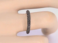 Witgouden ring met zwarte briljanten diamanten - afbeelding 4 van  11