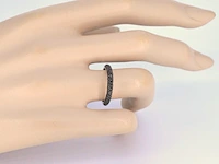 Witgouden ring met zwarte briljanten diamanten - afbeelding 5 van  11