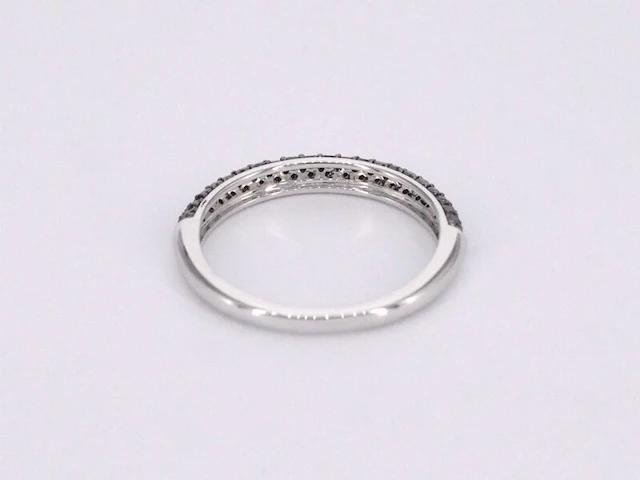 Witgouden ring met zwarte briljanten diamanten - afbeelding 9 van  11