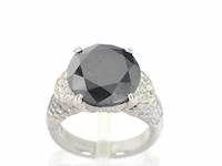 Witgouden ring met zwarte diamant 5.00 carat - afbeelding 1 van  9