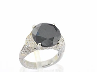 Witgouden ring met zwarte diamant 5.00 carat - afbeelding 4 van  9