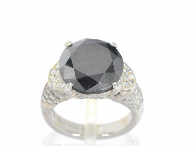 Witgouden ring met zwarte diamant 5.00 carat - afbeelding 1 van  11
