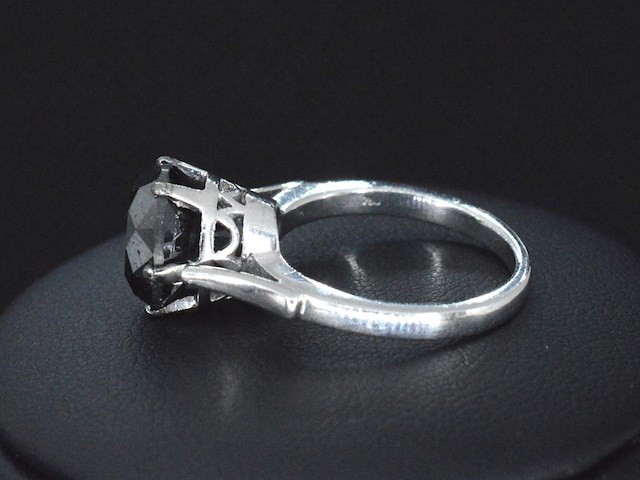 Witgouden ring met zwarte diamant - afbeelding 3 van  4