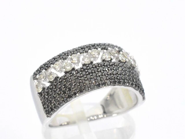 Witgouden ring met zwarte diamanten - afbeelding 6 van  11