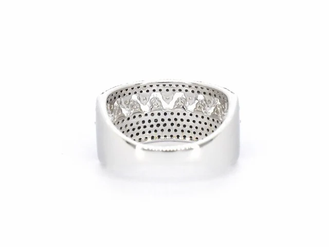 Witgouden ring met zwarte diamanten - afbeelding 9 van  11