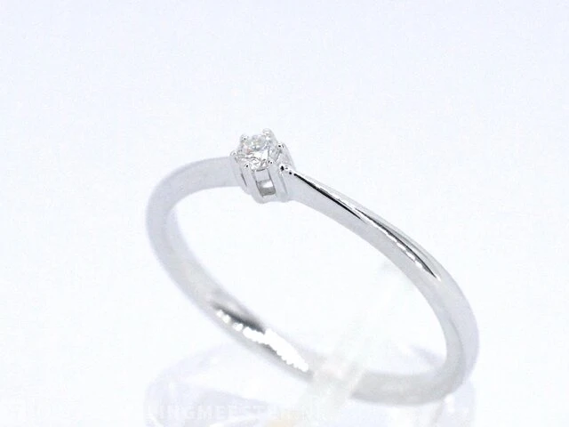 Witgouden ring solitaire met een briljant geslepen diamant - afbeelding 4 van  10