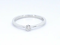 Witgouden ring solitaire met een briljant geslepen diamant - afbeelding 7 van  10