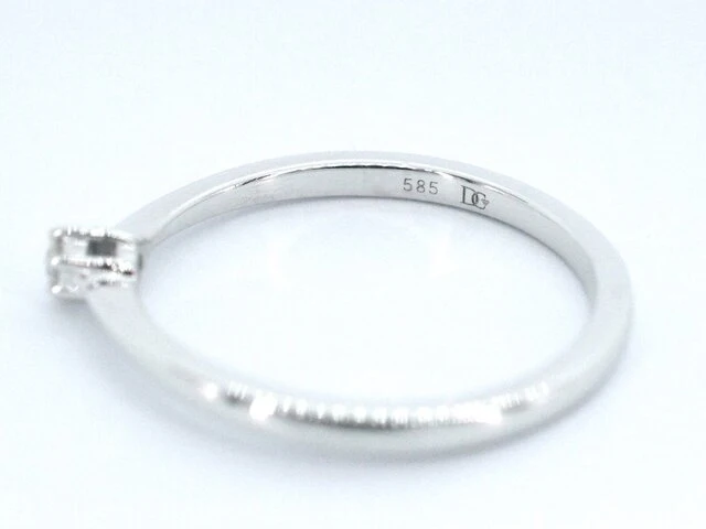 Witgouden ring solitaire met een briljant geslepen diamant - afbeelding 10 van  10