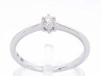 Witgouden ring solitaire met een briljant geslepen diamant - afbeelding 1 van  11