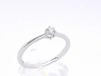 Witgouden ring solitaire met een briljant geslepen diamant - afbeelding 6 van  11