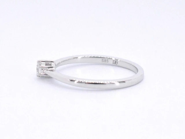 Witgouden ring solitaire met een briljant geslepen diamant - afbeelding 7 van  11