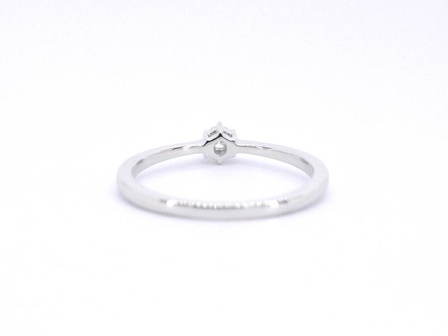 Witgouden ring solitaire met een briljant geslepen diamant - afbeelding 9 van  11
