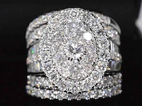 Witgouden ring vol gezet met diamanten 5.50 carat - afbeelding 1 van  6