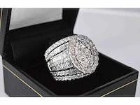 Witgouden ring vol gezet met diamanten 5.50 carat - afbeelding 3 van  6