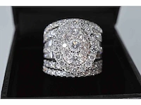 Witgouden ring vol gezet met diamanten 5.50 carat - afbeelding 4 van  6