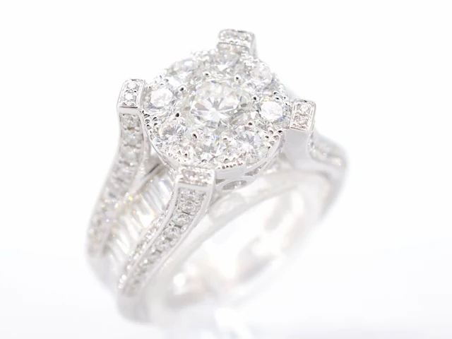 Witgouden ring vol met diamanten 3.00 carat - afbeelding 1 van  8