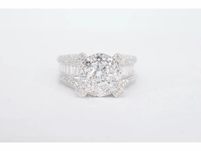 Witgouden ring vol met diamanten 3.00 carat - afbeelding 3 van  8