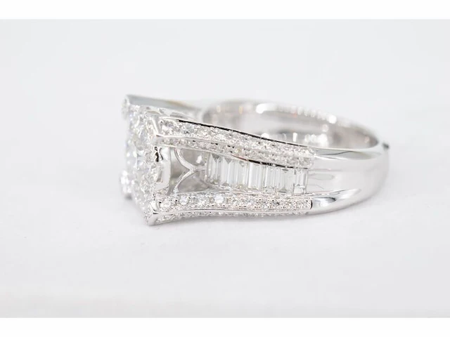Witgouden ring vol met diamanten 3.00 carat - afbeelding 4 van  8
