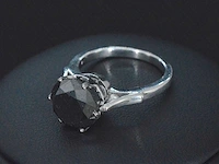 Witgouden ring zwart diamant - afbeelding 1 van  5