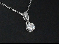 Witgouden solitair hanger met een briljant geslepen diamant van 0.37 carat - afbeelding 1 van  7