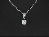 Witgouden solitair hanger met een briljant geslepen diamant van 0.37 carat - afbeelding 5 van  7