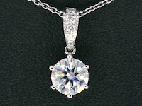 Witgouden solitair hanger met een diamant van 1.00 carat , excl. ketting - afbeelding 1 van  7