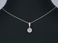 Witgouden solitair hanger met een diamant van 1.00 carat , excl. ketting - afbeelding 2 van  7