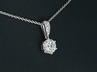 Witgouden solitair hanger met een diamant van 1.00 carat , excl. ketting - afbeelding 4 van  7