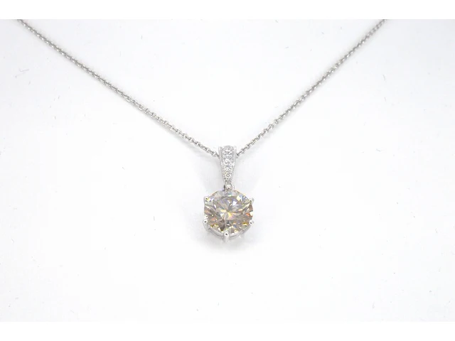 Witgouden solitair hanger met een diamant van 1.50 carat excl. keting - afbeelding 1 van  11