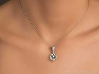 Witgouden solitair hanger met een diamant van 1.50 carat excl. keting - afbeelding 4 van  11