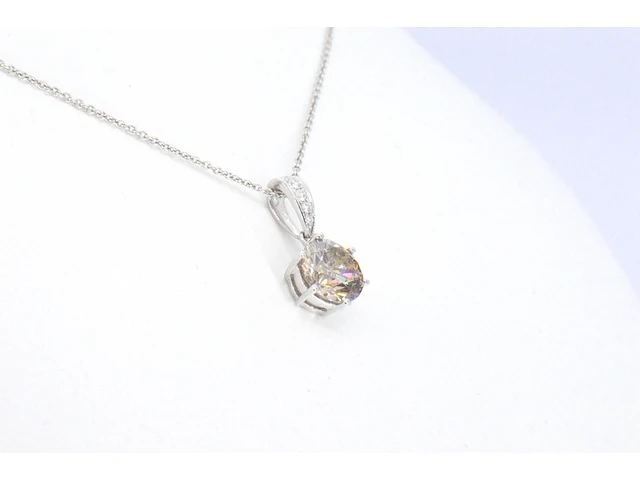 Witgouden solitair hanger met een diamant van 1.50 carat excl. keting - afbeelding 5 van  11