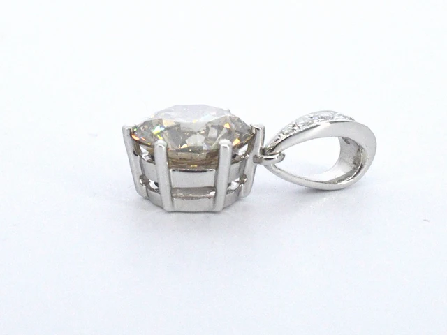 Witgouden solitair hanger met een diamant van 1.50 carat excl. keting - afbeelding 8 van  11