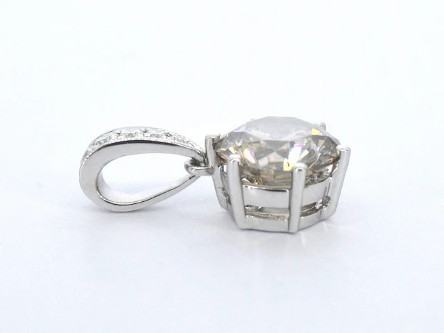 Witgouden solitair hanger met een diamant van 1.50 carat excl. keting - afbeelding 9 van  11