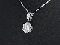 Witgouden solitair hanger met een diamant van 1.50 carat, excl. ketting - afbeelding 3 van  5
