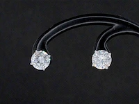 Witgouden solitair oorbellen met 4.00 carat aan natuurlijke diamanten - afbeelding 1 van  9
