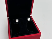 Witgouden solitair oorbellen met briljant geslepen diamanten ( gia gecertificeerd )