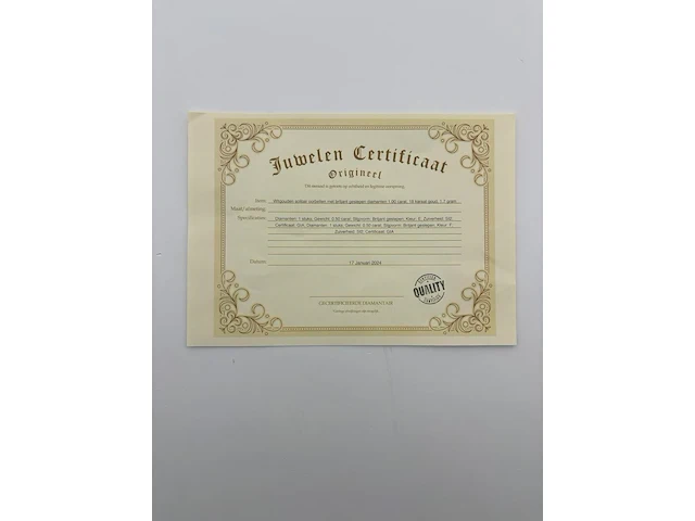 Witgouden solitair oorbellen met briljant geslepen diamanten ( gia gecertificeerd ) - afbeelding 4 van  8