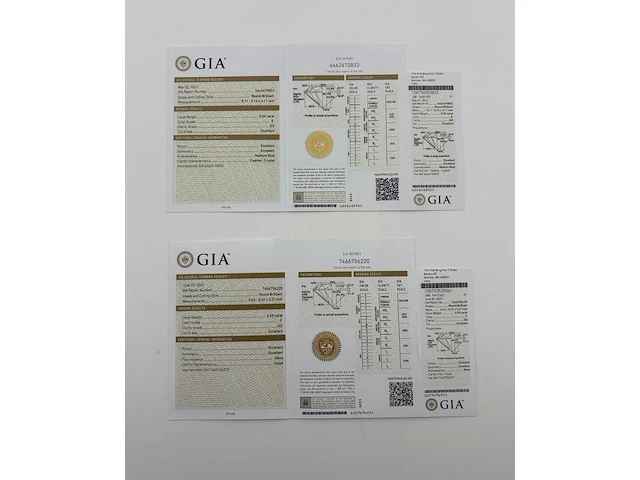 Witgouden solitair oorbellen met briljant geslepen diamanten ( gia gecertificeerd ) - afbeelding 5 van  8