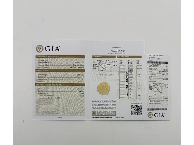 Witgouden solitair oorbellen met briljant geslepen diamanten ( gia gecertificeerd ) - afbeelding 6 van  8