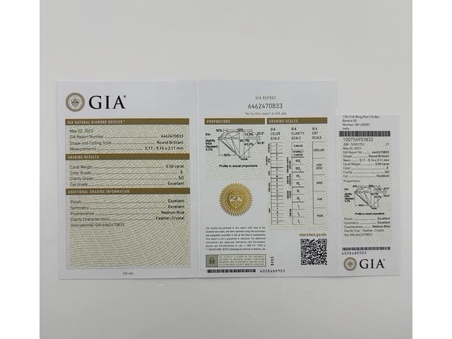 Witgouden solitair oorbellen met briljant geslepen diamanten ( gia gecertificeerd ) - afbeelding 7 van  8