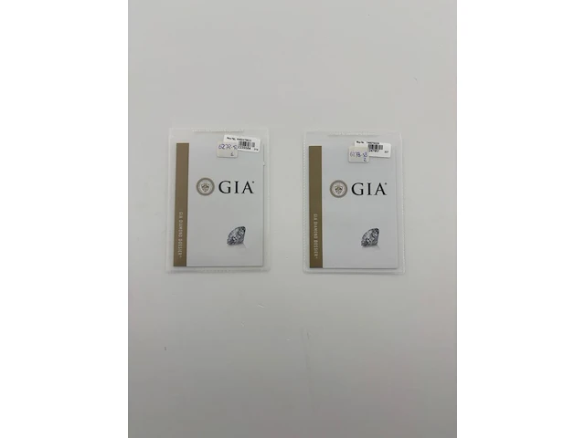 Witgouden solitair oorbellen met briljant geslepen diamanten ( gia gecertificeerd ) - afbeelding 8 van  8