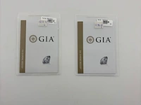 Witgouden solitair oorbellen met briljant geslepen diamanten ( gia gecertificeerd ) - afbeelding 8 van  8
