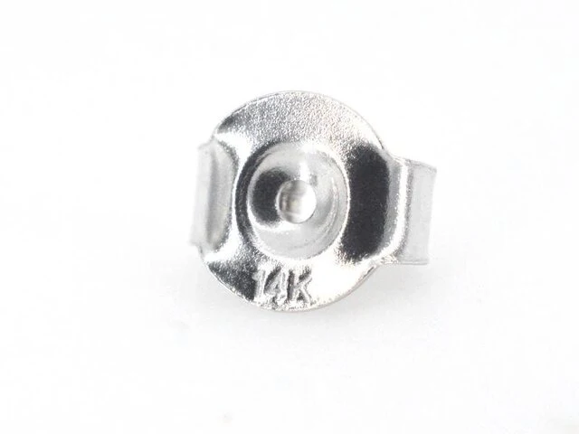Witgouden solitair oorbellen met cognac diamanten - afbeelding 7 van  8