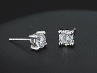 Witgouden solitair oorbellen met diamant 0.68 carat - afbeelding 1 van  8
