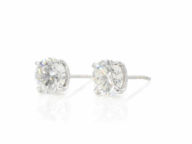 Witgouden solitair oorbellen met diamanten 3.25 carat - afbeelding 3 van  9